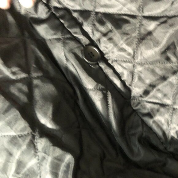 Banana Republic Mens Moto Leather Jacket Medium Black Quilted Button Up Collared - Picture 12 of 16